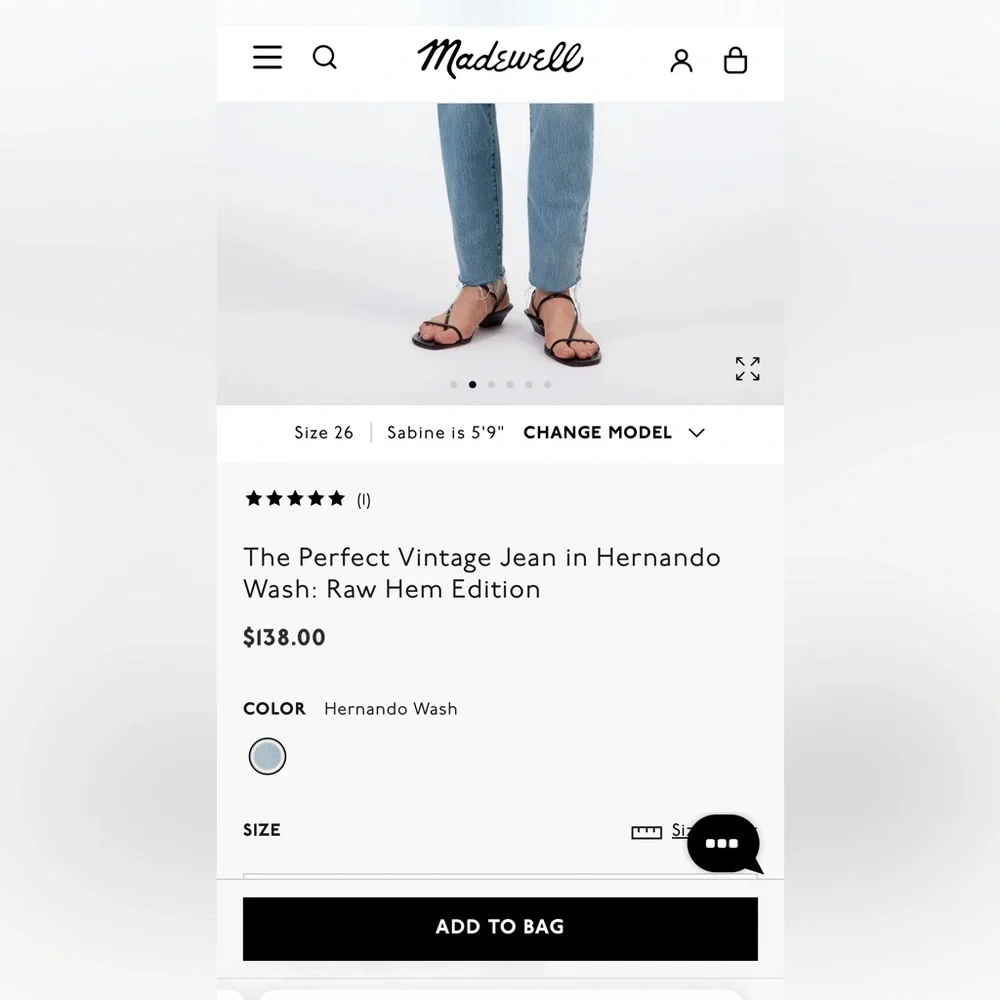 Madewell The Perfect Vintage Jean in Hernando Wash: Raw Hem Edition - Picture 6 of 13